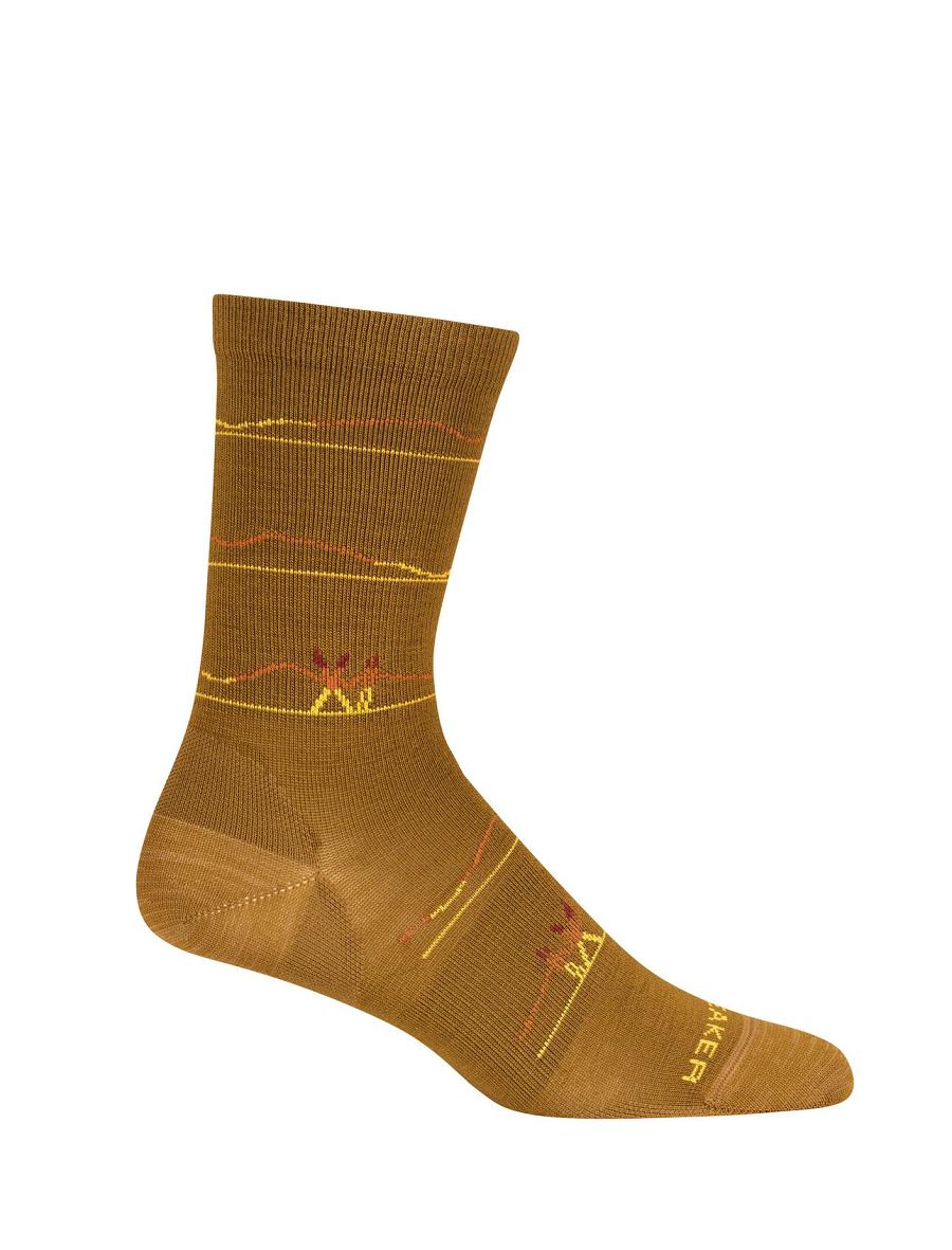 Clove / Silent Gold Icebreaker Merino Lifestyle Ultralight Crew Ski Backcountry Women's Socks | AU 1422BEXC